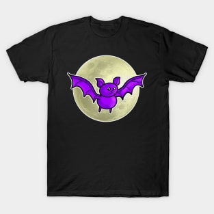 Halloween Flying Bat & Moon T-Shirt